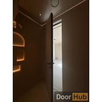 PU Painted Interior Door with Royal Black Anodized Profile – Developer-Grade Supply UAE